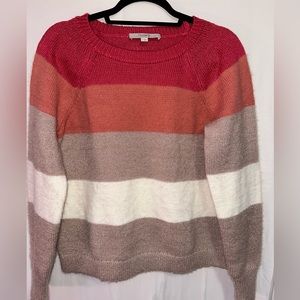 LOFT Striped Crew Neck Sweater Size S NWOT